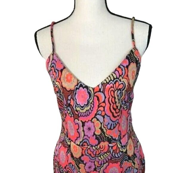 Zara Floral Multicolor Jacquard Knit Sleeveless Romper - Picture 3 of 7